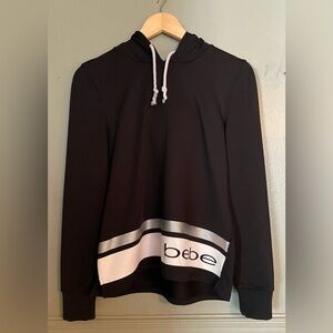 Bebe Sport BEBE LOGO Black Hoodie Sweatshirt Pullover Size Small